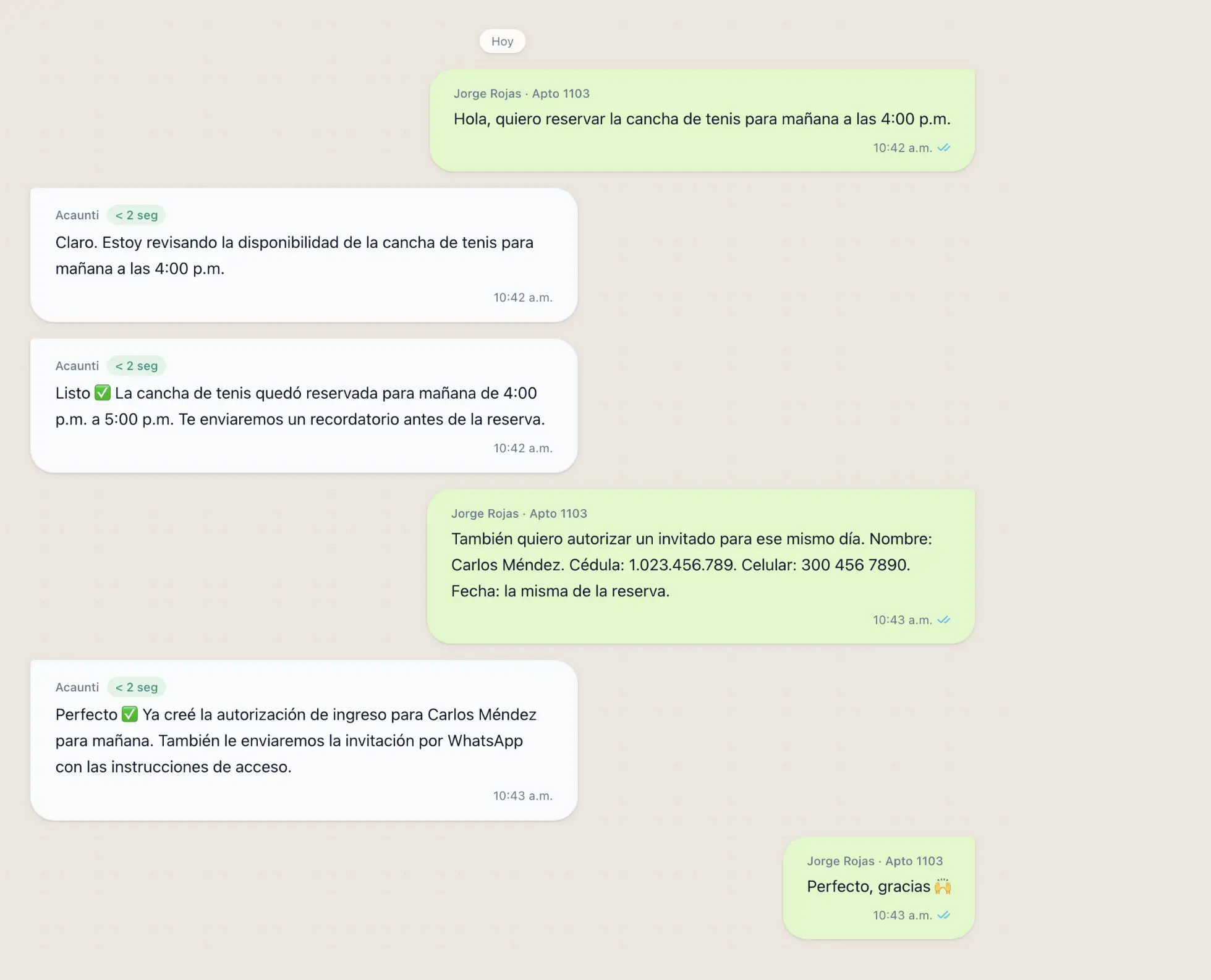 Pantalla de Acaunti mostrando Atencion 24/7